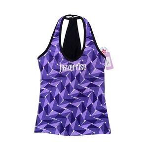 Vintage Jazzercise Purple Racerback Tank Top Deadstock Athleisure Retro Dance